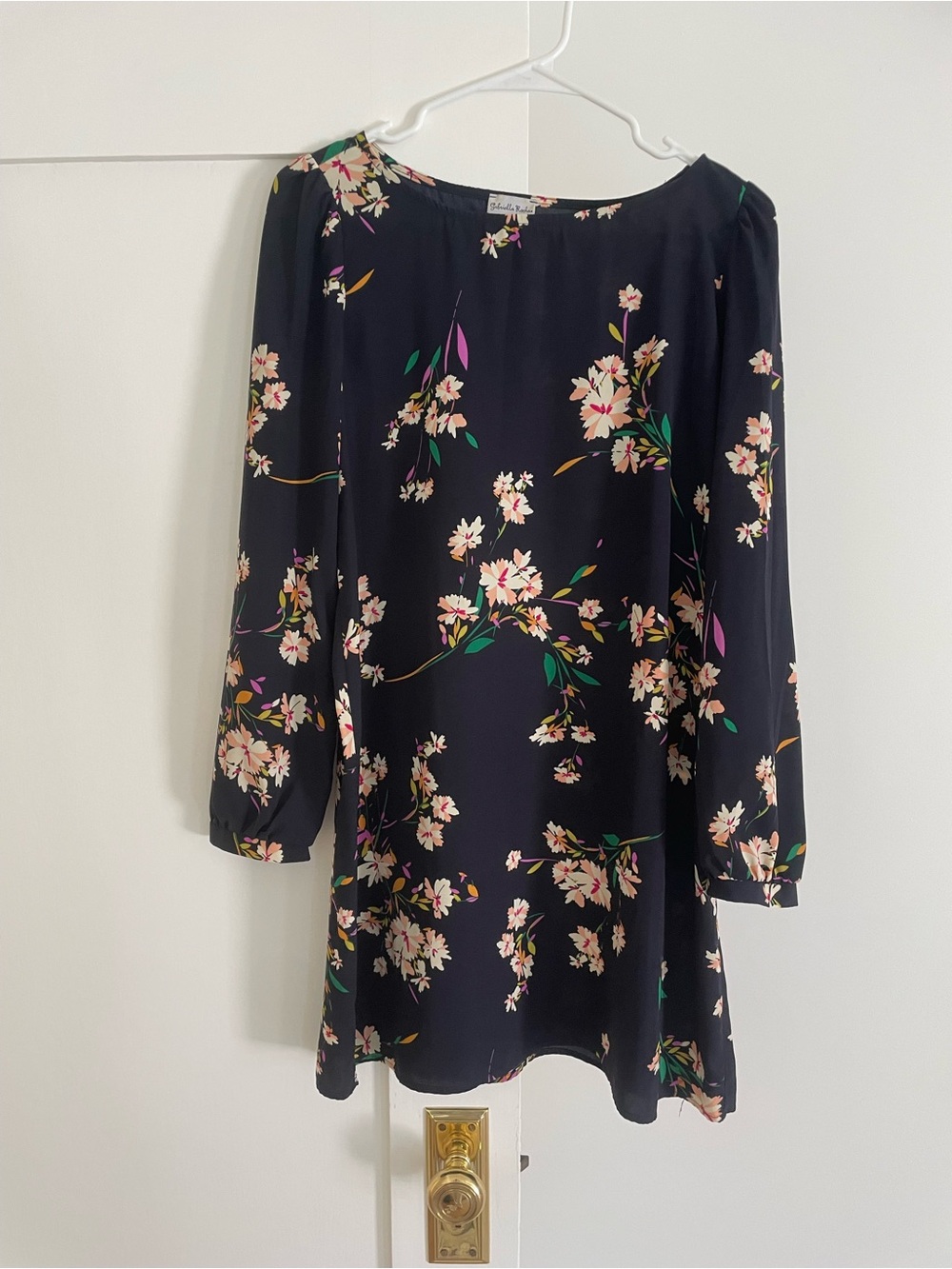 Gabriella Rocha Navy Floral Long-Sleeve Shift Dress